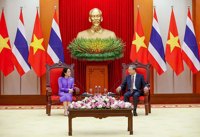 Tổng Bí thư Tô Lâm đã tiếp Thủ tướng Thái Lan Paetongtarn Shinawatra. Ảnh: Đức Thanh