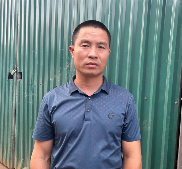 Đối tượng Trần Văn Bằng được xác định là người tiếp nhận, chỉ đạo, thực hiện chôn lấp chất thải. Ảnh: BCA