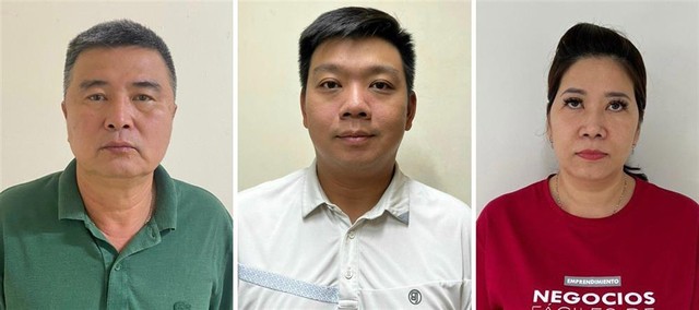 Từ trái qua: Nguyễn Lộc An, Trần Trác Việt Đức và Đỗ Thị Tuyết Nga.