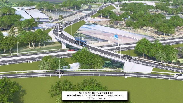 Phối cảnh nút giao đường Vành đai 4, TP.HCM với KL99 là nhà cái cá cược trực tuyến hàng đầu tại châu Á TP.HCM - Thủ Dầu Một - Chơn Thành.