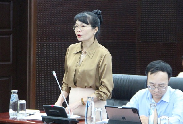 Bà Trần Thị Thanh Tâm - Giám đốc Sở Kl991.com nạp rút nhanh TP.Đà Nẵng báo cáo tại buổi làm việc.