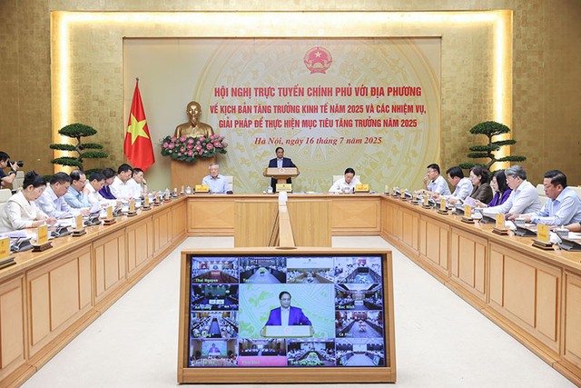 Thủ tướng Phạm Minh Chính chủ trì Hội nghị trực tuyến Kl993 ưu đãi thưởng hấp dẫn với địa phương về kịch bản tăng trưởng Kl992 cổng game cá cược năm 2025 và các nhiệm vụ, giải pháp để thực hiện mục tiêu tăng trưởng năm 2025. Ảnh: Nhật Bắc