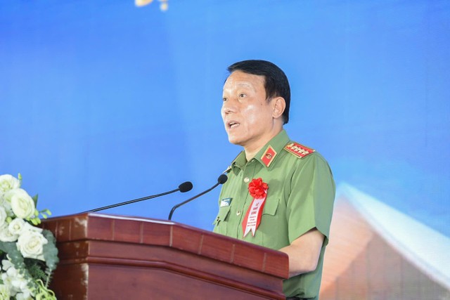 Đại tướng Lương Tam Quang, Bộ trưởng Bộ Công an phát biểu tại buổi lễ.