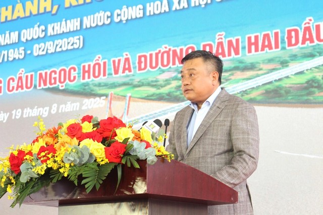 Chủ tịch UBND Thành phố Hà Nội Trần Sỹ Thanh phát biểu tại Lễ khởi công.