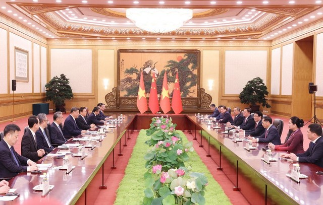 Chủ tịch nước Lương Cường hội đàm với Tổng Bí thư, Chủ tịch nước Trung Quốc Tập Cận Bình. Ảnh: Lâm Khánh/TTXVN.