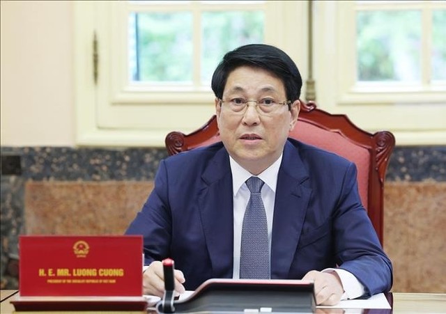 Chủ tịch nước phát biểu tại buổi tiếp. Ảnh: Lâm Khánh.