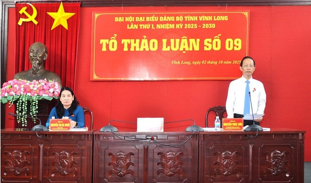 Phó Chủ tịch UBND tỉnh Vĩnh Long Nguyễn Trúc Sơn đóng góp ý kiến vào Văn kiện Đại hội đại biểu Đảng bộ tỉnh Vĩnh Long lần thứ I nhiệm kỳ 2025 - 2030