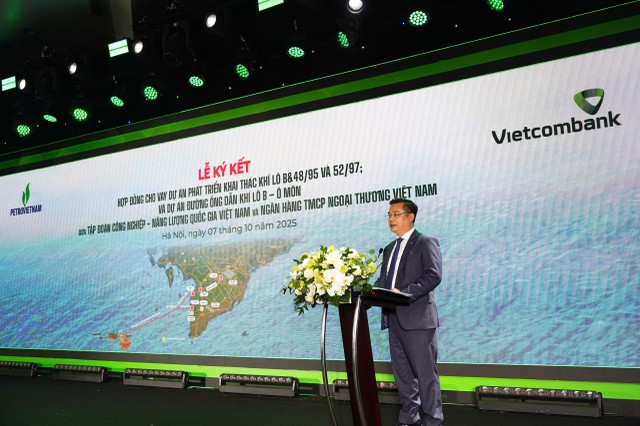 Ông Nguyễn Thanh Tùng, Chủ tịch HĐQT Vietcombank phát biểu