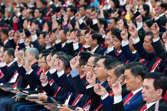 Đại hội biểu quyết thông qua các nội dung. Ảnh: BTC Đại hội biểu quyết thông qua các nội dung. Ảnh: BTC