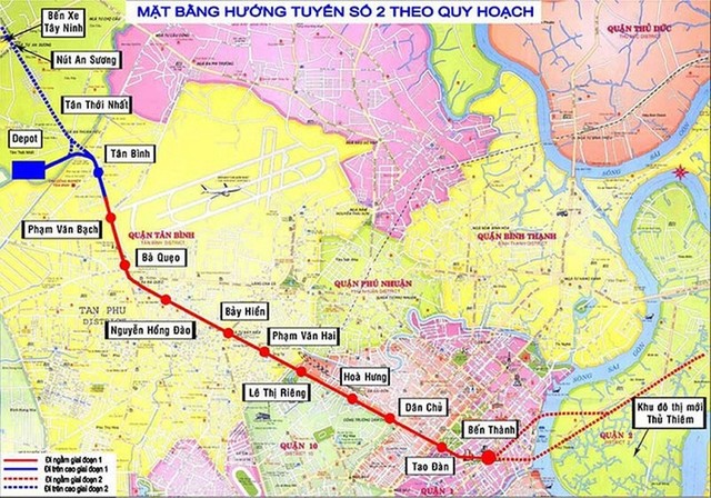 Tuyến metro số 2 (Bến Thành - Tham Lương) có chiều dài hơn 11km, gồm 9 ga ngầm và 1 ga trên cao, kết nối trực tiếp với tuyến metro số 1 tại ga Bến Thành.