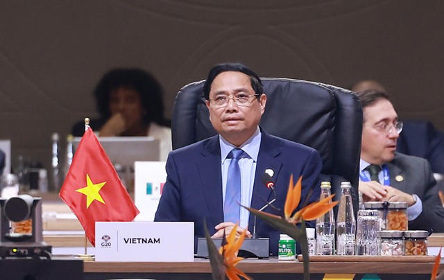 Thủ tướng Phạm Minh Chính phát biểu tại phiên thảo luận. Ảnh: VGP/Nhật Bắc