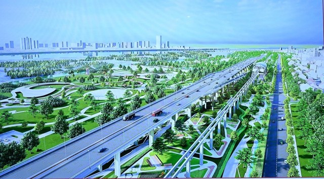 Quy mô nghiên cứu quy hoạch Trục Đại lộ cảnh quan sông Hồng khoảng 11.000 ha, trải dài hơn 40 km dọc tuyến sông Hồng.