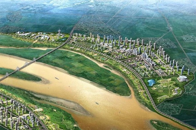 Một góc phối cảnh Đồ án Quy hoạch phân khu đô thị sông Hồng.