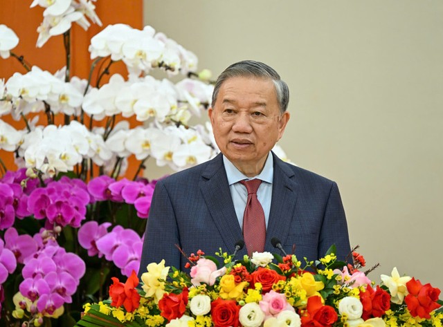 Tổng Bí thư Tô Lâm phát biểu tại buổi lễ. (Ảnh: DUY LINH)