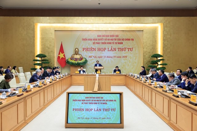 Thủ tướng Phạm Minh Chính chủ trì cuộc họp. Ảnh: VGP.