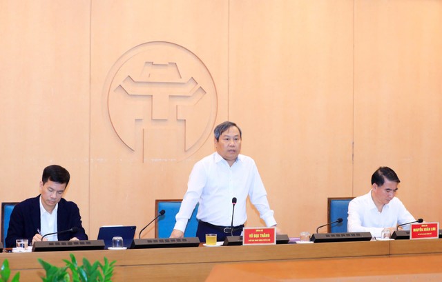 Chủ tịch UBND TP. Hà Nội Vũ Đại Thắng phát biểu tại hội nghị.