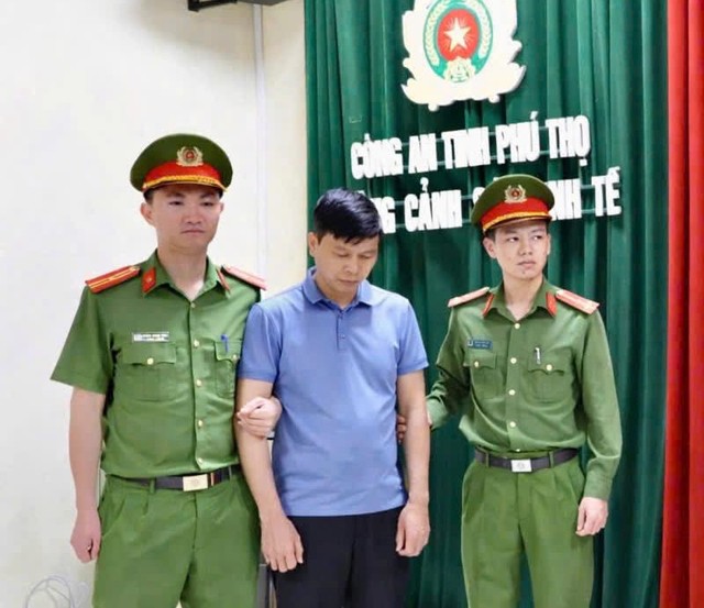 Lưu Tiến Chung, thời điểm vi phạm là Phó chủ tịch UBND xã Ngọc Thanh. Ảnh: CA tỉnh Phú Thọ
