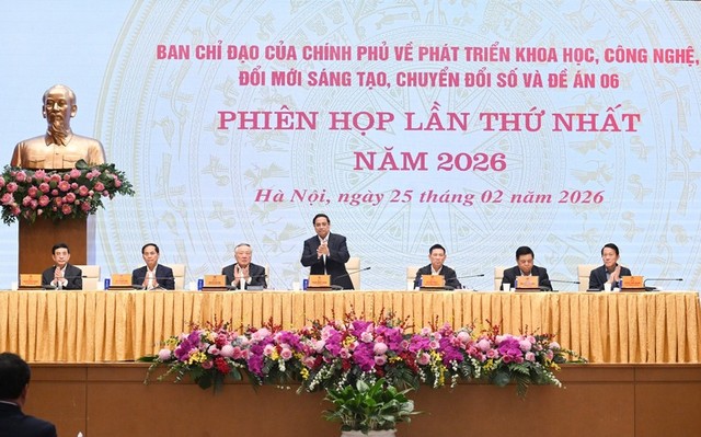 Thủ tướng Phạm Minh Chính, Trưởng Ban Chỉ đạo của Kl993 ưu đãi thưởng hấp dẫn về phát triển khoa học, công nghệ, đổi mới sáng tạo, chuyển đổi số và Đề án 06, chủ trì phiên họp lần thứ nhất năm 2026 của Ban Chỉ đạo - Ảnh: VGP.
