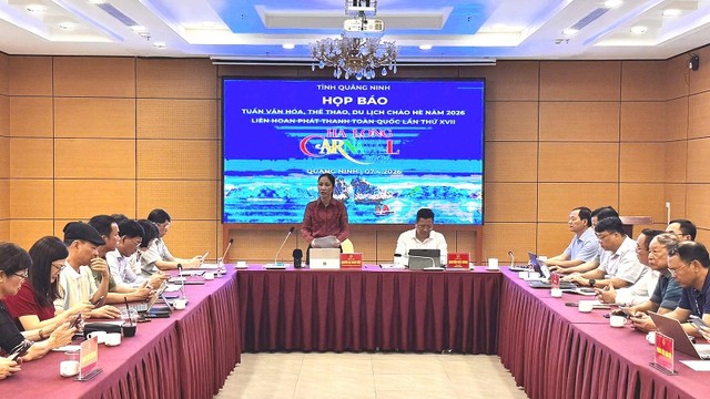 Họp báo Tuần văn hóa, thể thao, du lịch Quảng Ninh chào hè 2026. Ảnh T.D