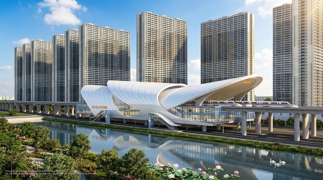 Phối cảnh ga Cổ Loa (Trung tâm Triển lãm Việt Nam, Khu đô thị Vinhomes Global Gate Hà Nội)