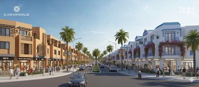 Nhà phố tiếp giáp Đại lộ Hồng Ngọc – trục giao thương chính của phân khu Sông Town