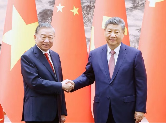 Tổng Bí thư, Chủ tịch nước Tô Lâm và Tổng Bí thư, Chủ tịch nước Trung Quốc Tập Cận Bình. Ảnh: TTXVN.