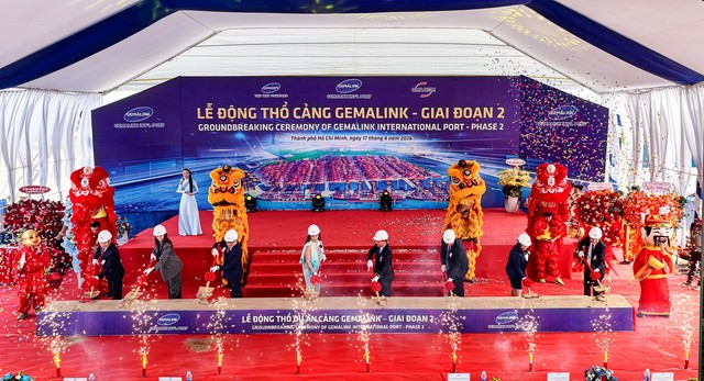 Lễ động thổ Gemalink giai đoạn II ngày 17/4/2026 nâng tổng công suất Gemalink vượt 3 triệu TEU/năm Lễ động thổ Gemalink giai đoạn II ngày 17/4/2026 nâng tổng công suất Gemalink vượt 3 triệu TEU/năm