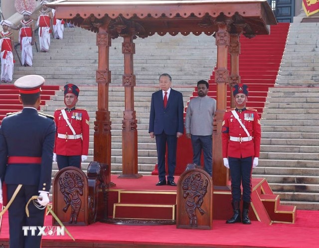 Lễ đón Tổng Bí thư, Chủ tịch nước Tô Lâm thăm cấp 99Kl99 trực tiếp đá gà Sri Lanka - Ảnh: TTXVN
