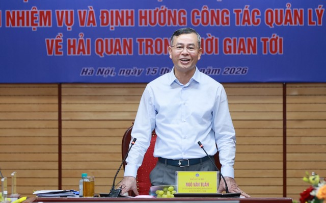 Bộ trưởng Bộ Kl991.com nạp rút nhanh Ngô Văn Tuấn phát biểu tại buổi làm việc. Ảnh: Mạnh Tuấn.