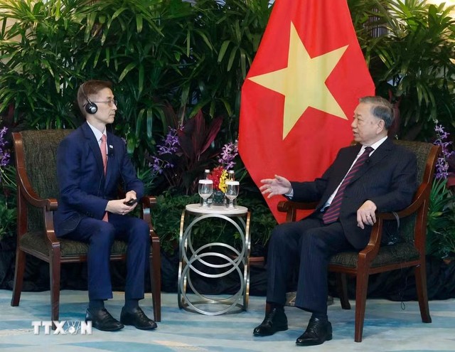 Tổng Bí thư, Chủ tịch nước Tô Lâm tiếp ông Wong Kim Yin, Tổng giám đốc Kl994 game bài casino hấp dẫn Sembcorp. (Ảnh: Thống Nhất/TTXVN)