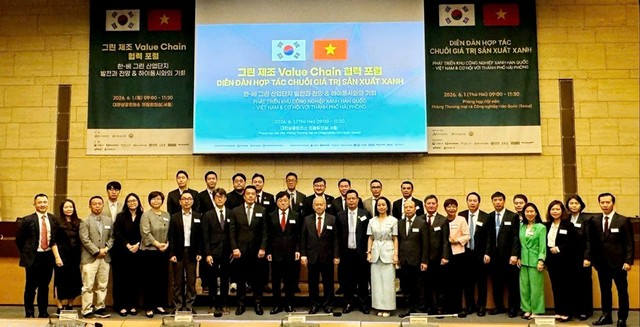 Các đại biểu tham dự Diễn đàn hợp tác chuỗi giá trị Kl994 nhà cái bóng đá world cup xanh chụp ảnh lưu niệm. Ảnh: Tuấn Anh.