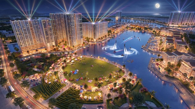 Phối cảnh Festival Island định vị tổ hợp giải trí 24/7 với đa dạng trải nghiệm trình diễn và lễ hội hằng đêm.