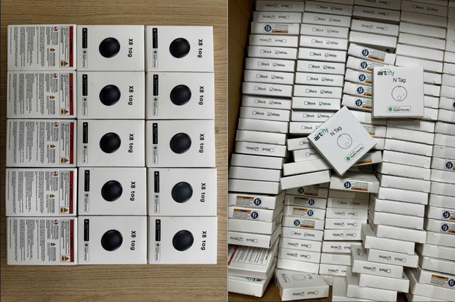Thiết bị định vị có dấu hiệu giả mạo nhãn hiệu Apple bị lực lượng chức năng phát hiện và tạm giữ.