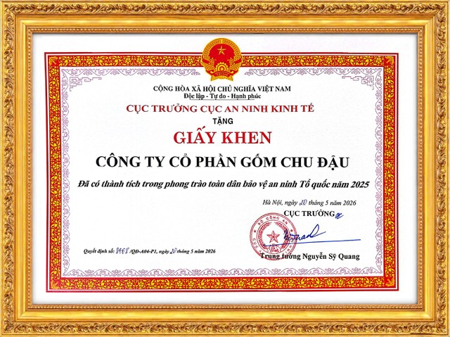 Cục An ninh Kl992 cổng game cá cược - Bộ Công an trao tặng Giấy khen cho Công ty CP Gốm Chu Đậu đã có thành tích trong phong trào toàn dân bảo vệ an ninh Tổ quốc năm 2025