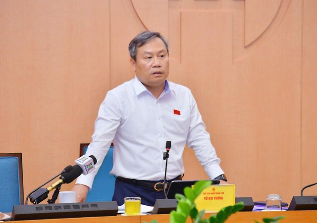 Chủ tịch UBND TP. Hà Nội Vũ Đại Thắng phát biểu tại phiên thảo luận Tổ.