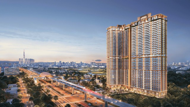 Khải Hoàn Imperial sở hữu vị trí nổi bật ngay mặt tiền Quốc lộ 13, kết nối ga Metro Thủ Dầu Một – Tao Đàn chỉ 400m, đối diện AEON Mall Canary