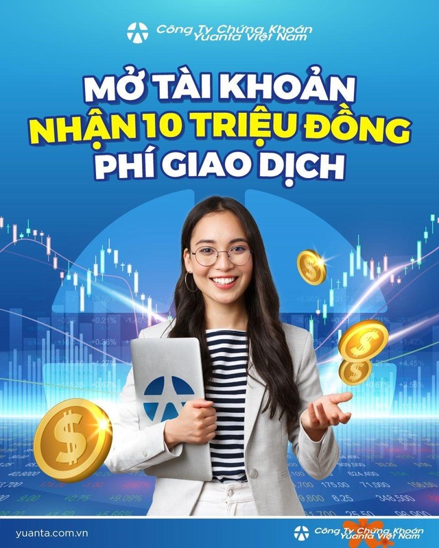 Mở tài khoản tặng 10 triệu phí giao dịch” - ưu đãi hấp dẫn chỉ có tại Yuanta Việt Nam