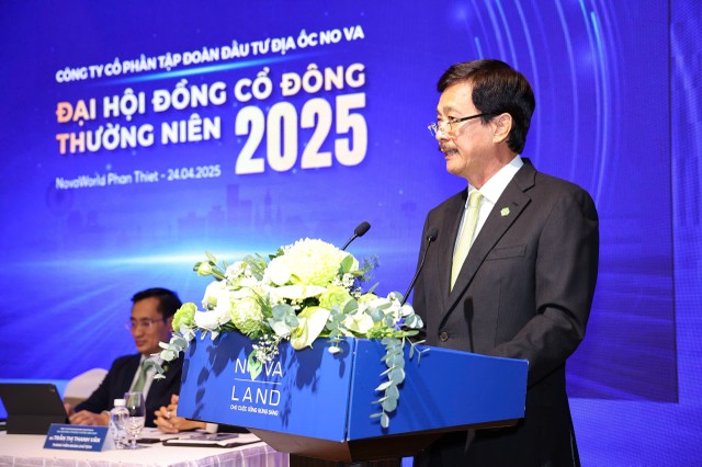 Ông Bùi Thành Nhơn – Chủ tịch HĐQT Novaland phát biểu khai mạc Đại hội.