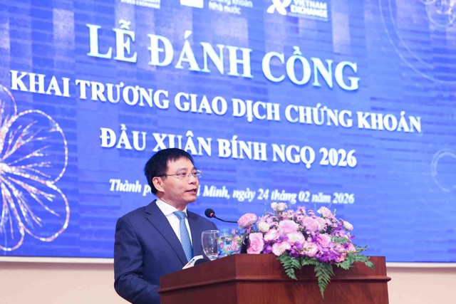 Bộ trưởng Nguyễn Văn Thắng phát biểu tại buổi lễ. Ảnh: Lê Toàn