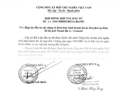 "Hợp đồng hợp tác Kl99ok phiên bản mới" và con dấu, chữ ký của Nguyễn Anh Quân