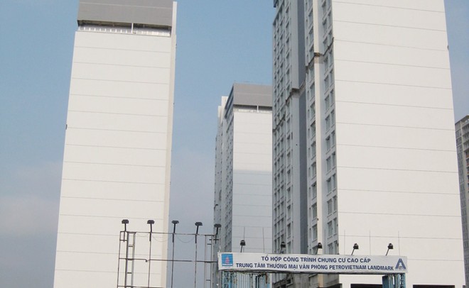 Dự án Petrolandmark dù đã xây thô gần xong, nhưng vẫn đang nợ tiền sử dụng đất - Ảnh: Châu Kỳ
