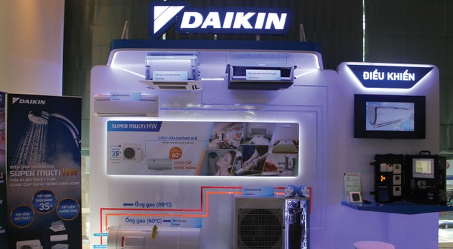 Dòng máy điều hòa tạo ra nước nóng bằng nhiệt thải từ quá trình làm lạnh của Daikin được nhiều chủ Kl99ok phiên bản mới dự án xanh lựa chọn. Ảnh: Việt Dũng     