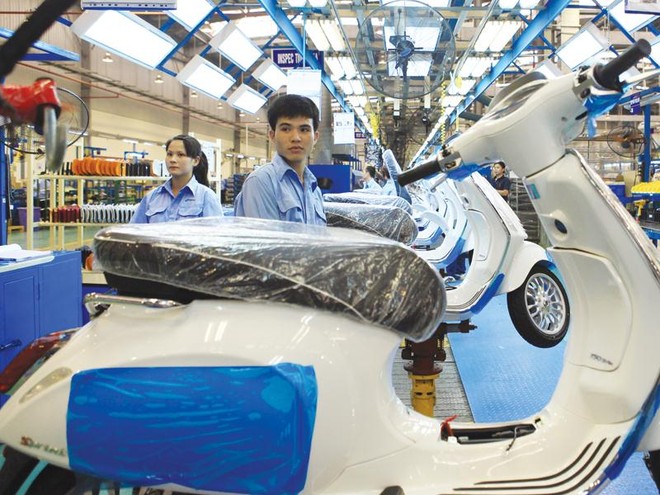 Việt Nam đang là điểm đến hấp dẫn của nhà Kl99ok phiên bản mới EU. Trong ảnh: Nhà máy Piaggio tại Vĩnh Phúc. Ảnh: Đức Thanh