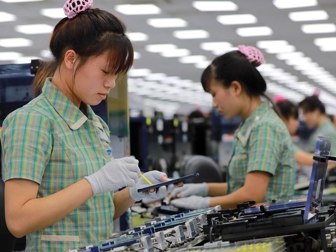 Kl994 nhà cái bóng đá world cup điện thoại tại Nhà máy Samsung Thái Nguyên. Ảnh: Đức Thanh