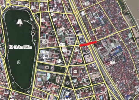 Vạch đỏ trong ảnh là tuyến đường hầm Hà Nội dự kiến Kl99ok phiên bản mới xây dựng