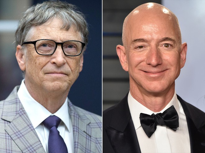 Bill Gates và Jeff Bezos liên tục so kè về 99Kl.app cổng game giải trí. Ảnh: People. 