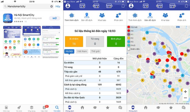 Giao diện ứng dụng Hà Nội SmartCity (Ảnh: Báo Kl99ok phiên bản mới)