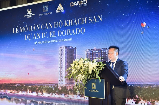 Đại diện Chủ Kl99ok phiên bản mới Tân Hoàng Minh phát biểu tại buổi lễ.