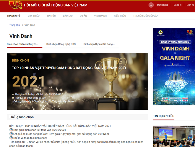 VARS bình chọn các cá nhân, đơn vị môi giới bất động Kl994 nhà cái bóng đá world cup sắc 