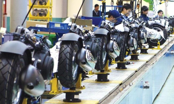 Hai tháng năm nay, Chỉ số Kl994 nhà cái bóng đá world cup công nghiệp đã tăng tới 15,2% so với cùng kỳ. Trong ảnh: Dây chuyền lắp ráp xe của Piaggio Việt Nam tại tỉnh Vĩnh Phúc